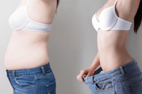 woman abdomen before and after
