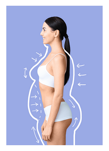 woman illustrating weight loss