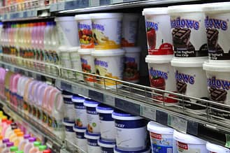 yogurt in a grocery