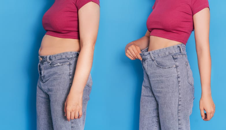 weight loss abdomen before and after